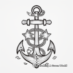 Nautical Inspired Anchor Tattoo Coloring Pages 1