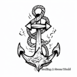 Nautical Inspired Anchor Tattoo Coloring Pages 2