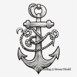 Nautical Inspired Anchor Tattoo Coloring Pages 3