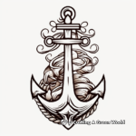 Nautical Inspired Anchor Tattoo Coloring Pages 4