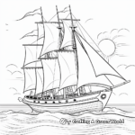Nautical Sunset with Sailboat Coloring Page 3