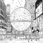 New Year's Eve Ball Drop in Time Square Coloring Pages 1