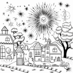 New Year's Firework Extravaganza Coloring Pages 2