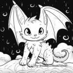 Night Fury Dragon in Stormy Skies Coloring Pages 2
