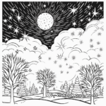 Night Sky Firework Display Coloring Pages for Adults 1