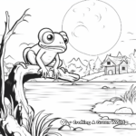 Night-time Scene: Red Eyed Tree Frog Coloring Pages 1