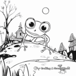 Night-time Scene: Red Eyed Tree Frog Coloring Pages 2