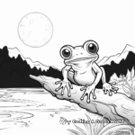 Night-time Scene: Red Eyed Tree Frog Coloring Pages 3
