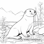 North American River Otter Coloring Pages 3