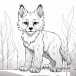 Northern Lynx in Forest Coloring Pages 1