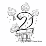 Number 2 Birthday Themed Coloring Pages 3