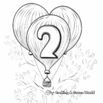 Number 2 with Balloons Coloring Pages 1