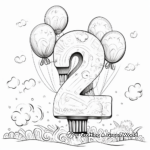 Number 2 with Balloons Coloring Pages 4