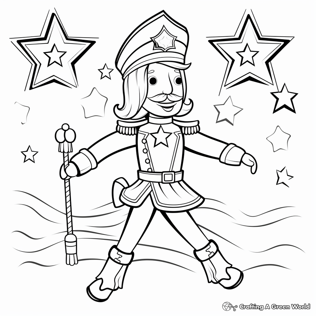 Nutcracker and Ballerina Dancing Coloring Pages 1