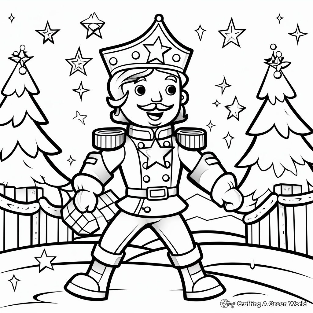 Nutcracker and Ballerina Dancing Coloring Pages 4