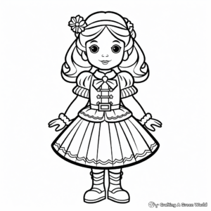 Nutcracker Doll Coloring Pages for Toddlers 1