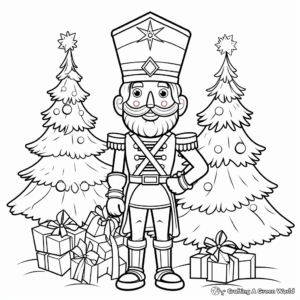Nutcracker in Christmas Scenery Coloring Pages 3