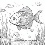 Ocean-Based Scene with Rainbow Fish Coloring Pages 1