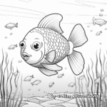 Ocean-Based Scene with Rainbow Fish Coloring Pages 2