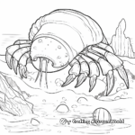 ocean floor Scene Hermit Crab Coloring Pages 1