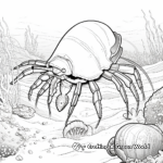 ocean floor Scene Hermit Crab Coloring Pages 2