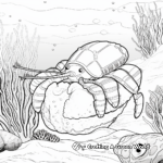 ocean floor Scene Hermit Crab Coloring Pages 3