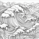 Ocean Waves Coloring Pages for Relaxation 1