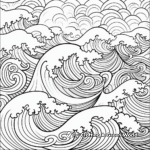 Ocean Waves Coloring Pages for Relaxation 4