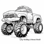 Oil Painting Style Police Monster Truck Coloring Pages 3
