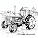 Old Tractor and Barn Coloring Pages: Countryside Landscape 1