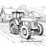 Old Tractor and Barn Coloring Pages: Countryside Landscape 2