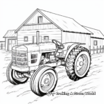 Old Tractor and Barn Coloring Pages: Countryside Landscape 3