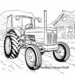 Old Tractor at Work: Farm-Scene Coloring Pages 1