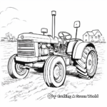 Old Tractor at Work: Farm-Scene Coloring Pages 4