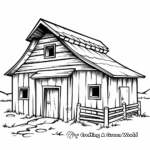 Old Western Barn Coloring Pages 1