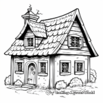 Old Witch's Cottage Haunted Coloring Pages 4
