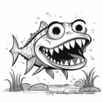 Ominous Piranha Shadow Coloring Pages 1