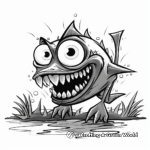 Ominous Piranha Shadow Coloring Pages 2