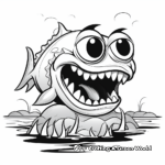 Ominous Piranha Shadow Coloring Pages 3