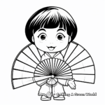 Oriental Fan Coloring Pages for Kids 1