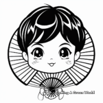 Oriental Fan Coloring Pages for Kids 2