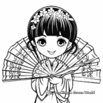 Oriental Fan Coloring Pages for Kids 3