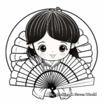Oriental Fan Coloring Pages for Kids 4