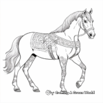 Ornate Arabian Horse Coloring Pages for Adults 1
