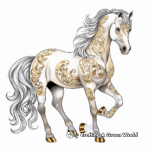 Ornate Arabian Horse Coloring Pages for Adults 2