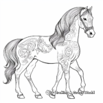 Ornate Arabian Horse Coloring Pages for Adults 3