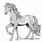 Ornate Arabian Horse Coloring Pages for Adults 4
