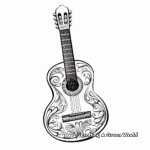 Ornate Classical Guitar Coloring Pages 2