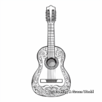 Ornate Classical Guitar Coloring Pages 3