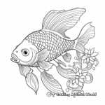Ornate Goldfish Coloring Sheets for Adults 1